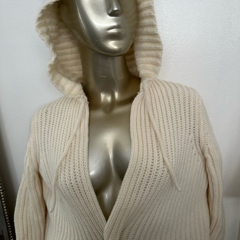 GAP Cream ivory Hooded long Cardigan duster size XS